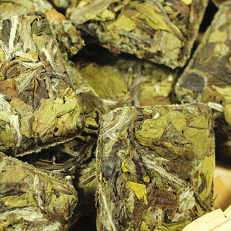 福鼎白牡丹 松压小方片 高山紧压茶块 细节图2